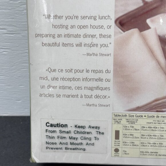 Martha Stewart Everyday VTG Cotton Tablecloth Solid Check Bone NOS Unopened - Picture 7 of 8